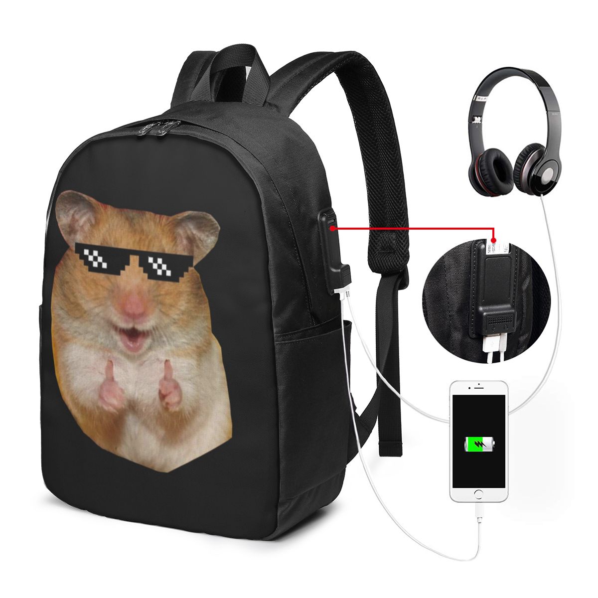 Women Bags Laptop - Tas Ransel Hamster Lucu Tas Notebook