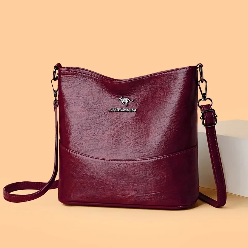Women'S Kangaroo Bags - Tas Selempang Kulit PU Lembut untuk