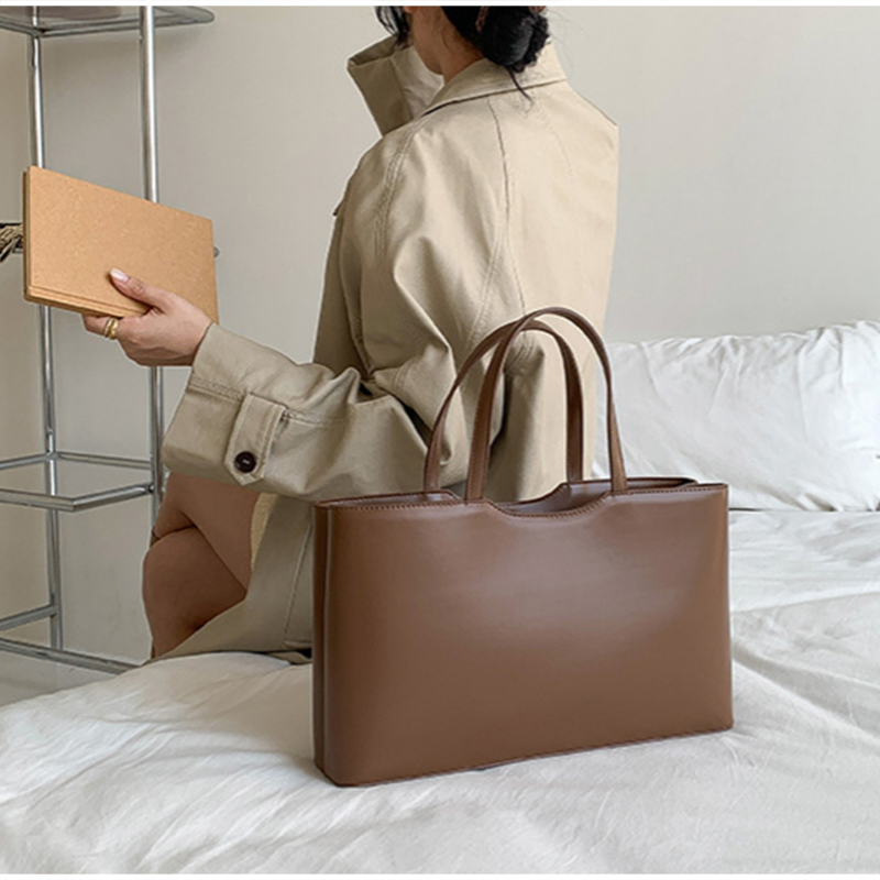 Women'S Work Bags Designer - Tas Tangan Warna Solid Minimalis Korea