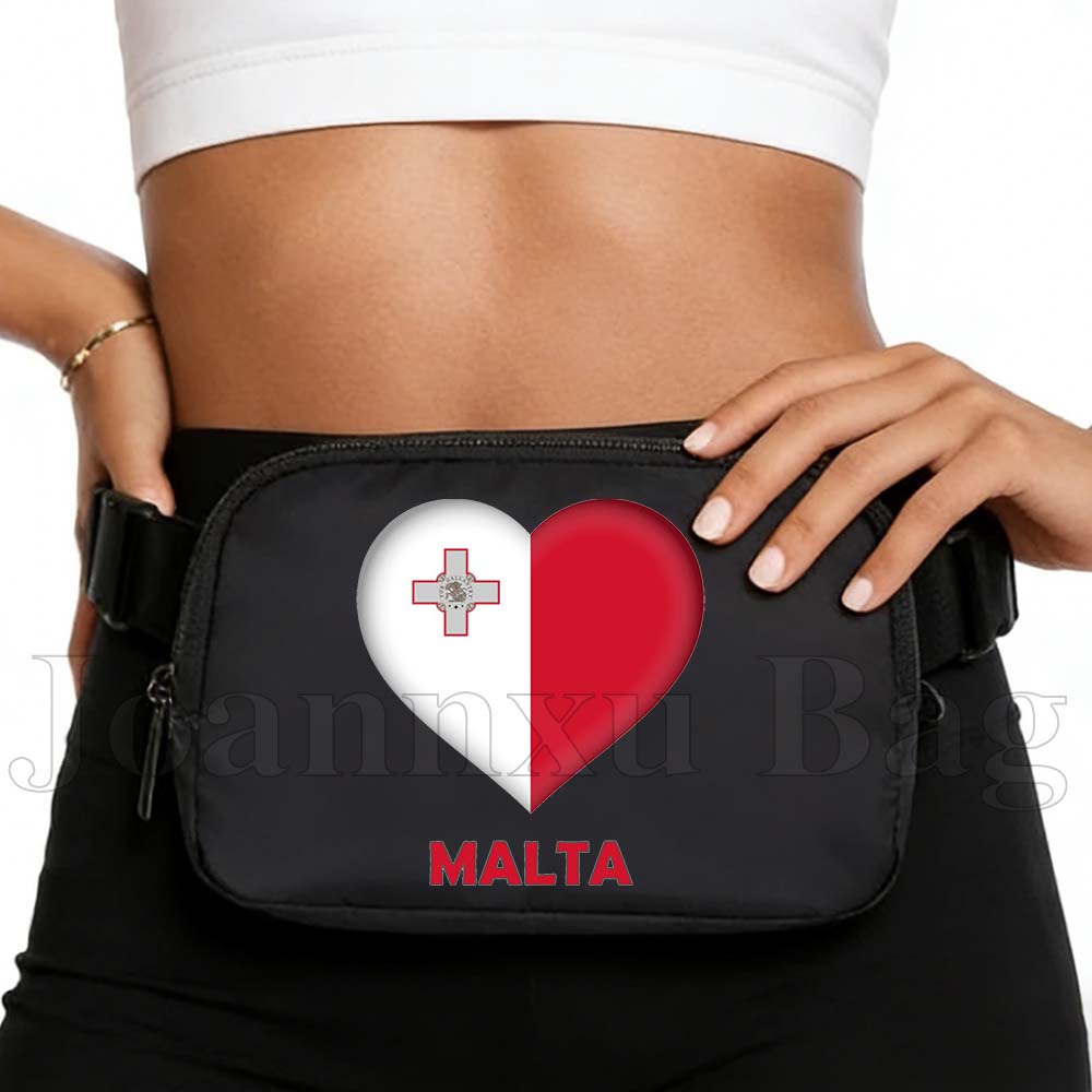 Women Bags Malta - Tas Pinggang Mobile Malta Heart Flag