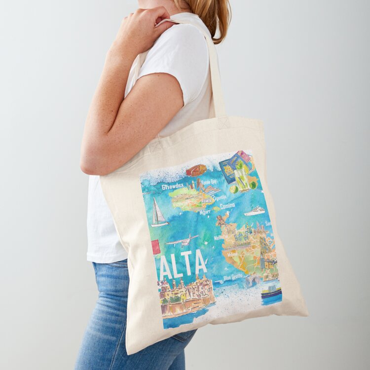 Women Bags Malta - Peta Wisata Pulau Malta Bergambar dengan