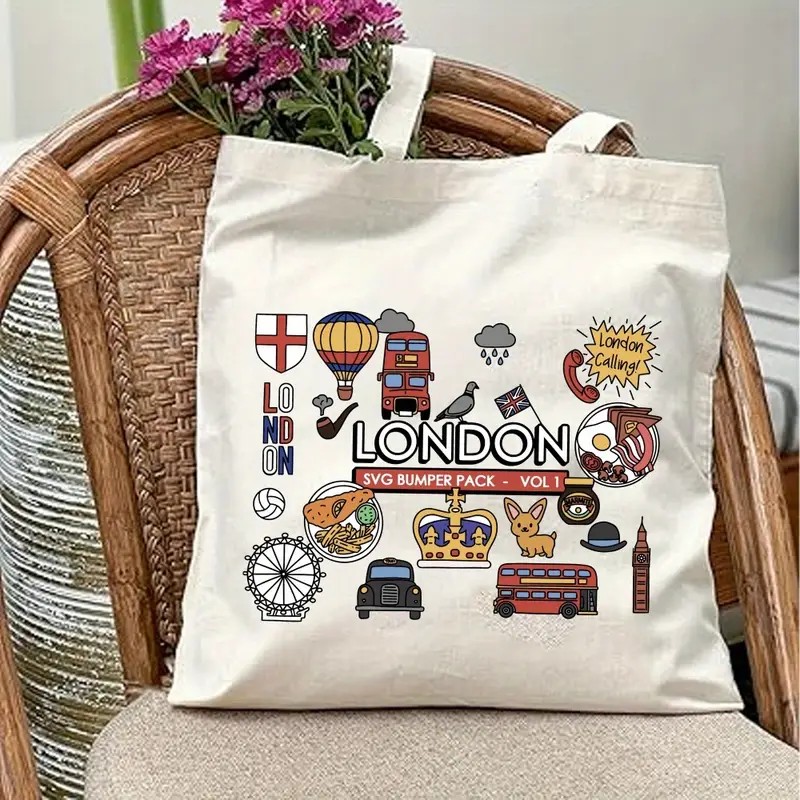 Women Bags In Uk - Tas Tote Kanvas Grafis London UK,