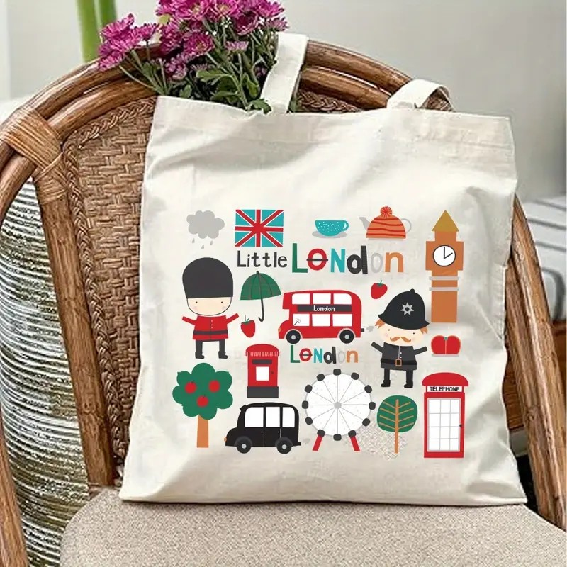 Tas Tote Kanvas Grafis London  - Women Bags In Uk ulasan dan harga