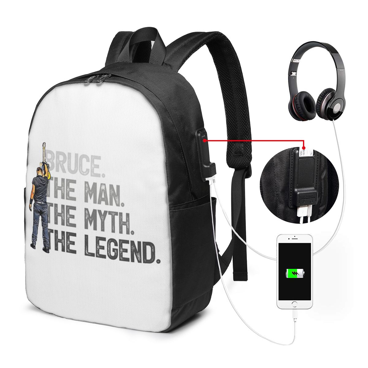 Bruce Springsteen Backpack Tra - Women Bags Laptop ulasan dan harga