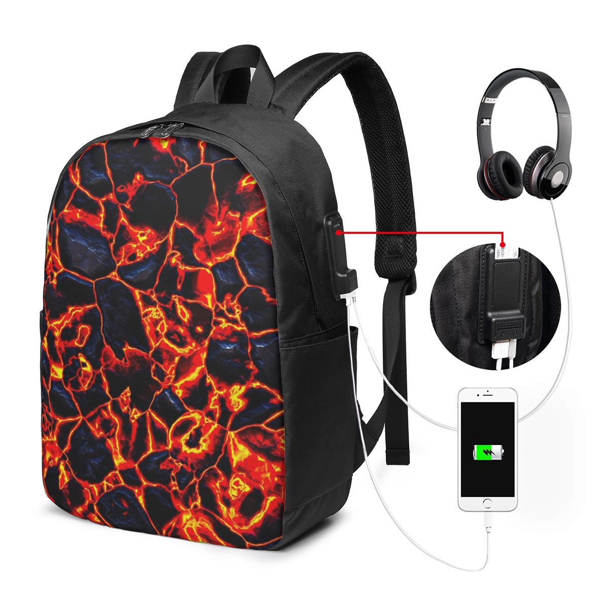 Tas Ransel Magma Volcano Lava  - Women Bags Laptop ulasan dan harga