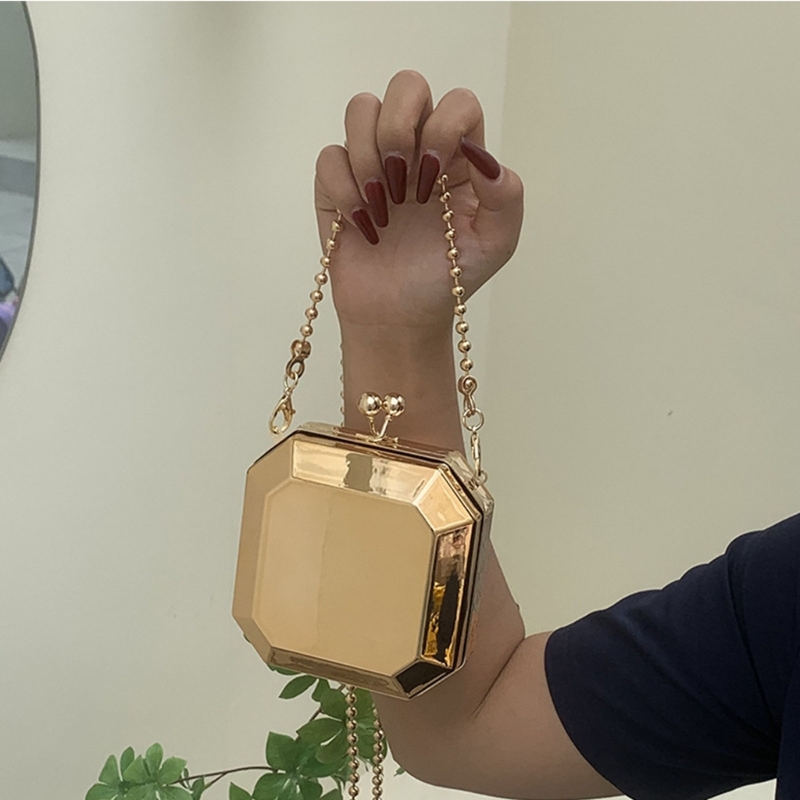 Tas Selempang Kotak PVC Kecil  - Women Bags Gold ulasan dan harga