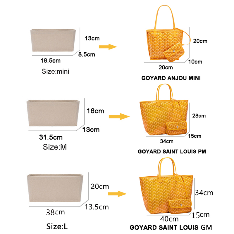 Felt Insert Bag Organizer Kosm - Women Bags Goyard ulasan dan harga