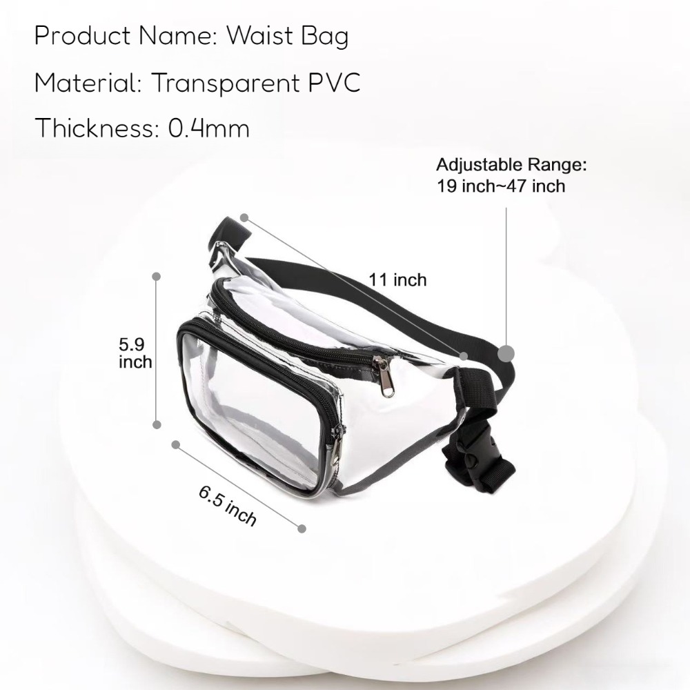 Tas Pinggang Transparan PVC Mu - Women Bags Waterproof ulasan dan harga