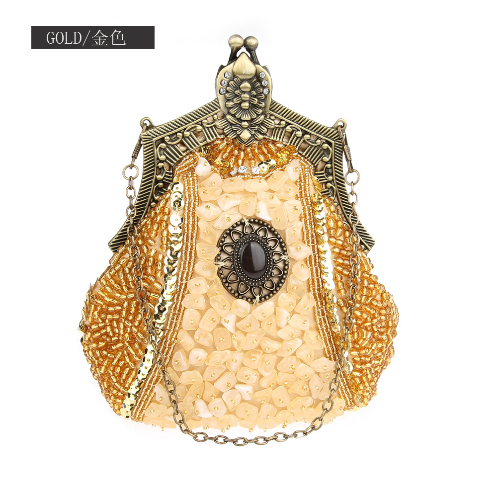 Tas tangan payet manik-manik m - Women Bags Gold ulasan dan harga