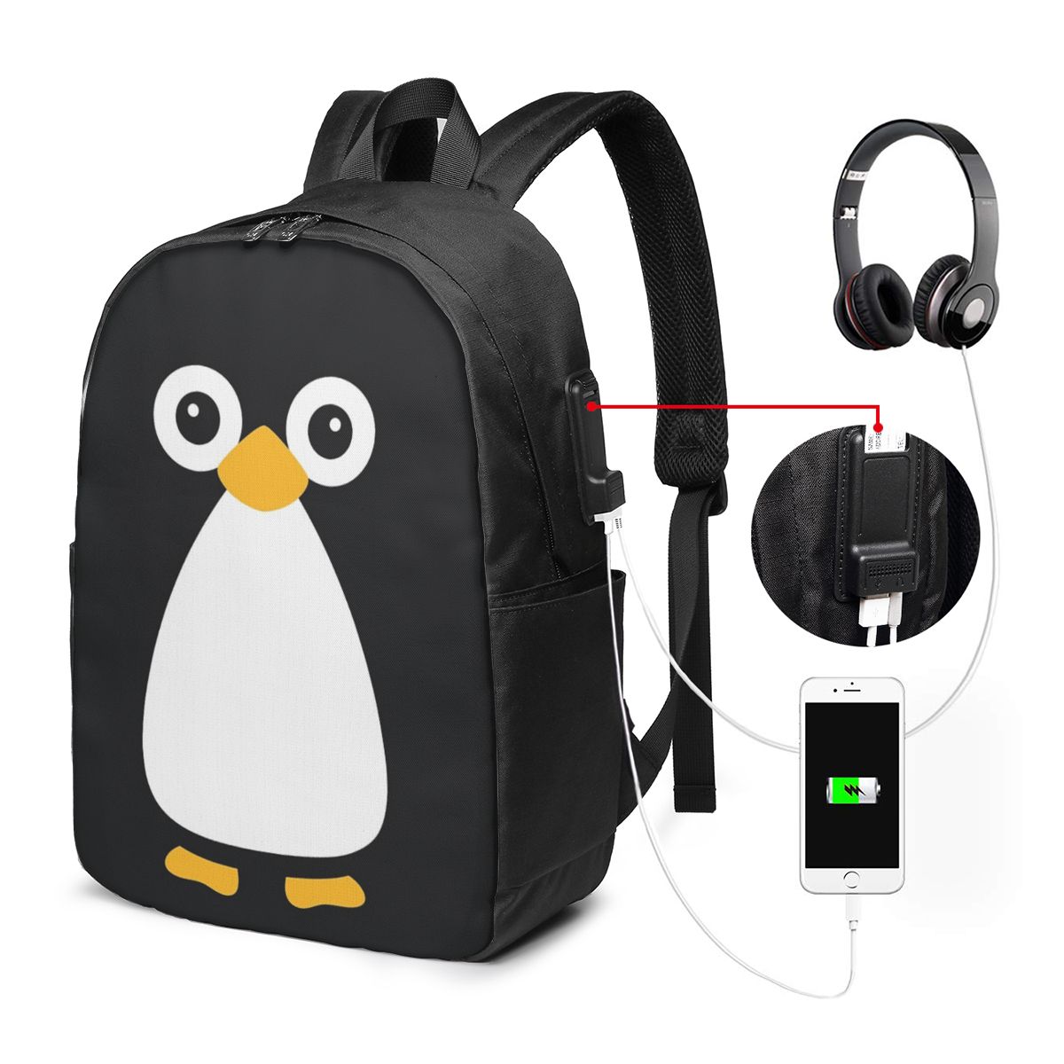 Tas Ransel Penguin Vektor Lucu - Women Bags Laptop ulasan dan harga