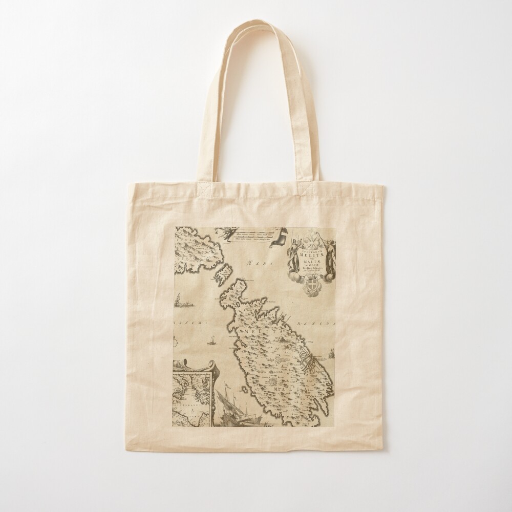 Vintage Malta Map (1698) Tas J - Women Bags Malta ulasan dan harga