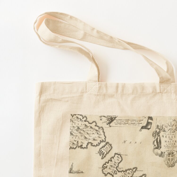 Vintage Malta Map (1698) Tas J - Women Bags Malta ulasan dan harga